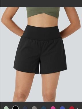HALARA High-Waist Black Active Shorts Small Long